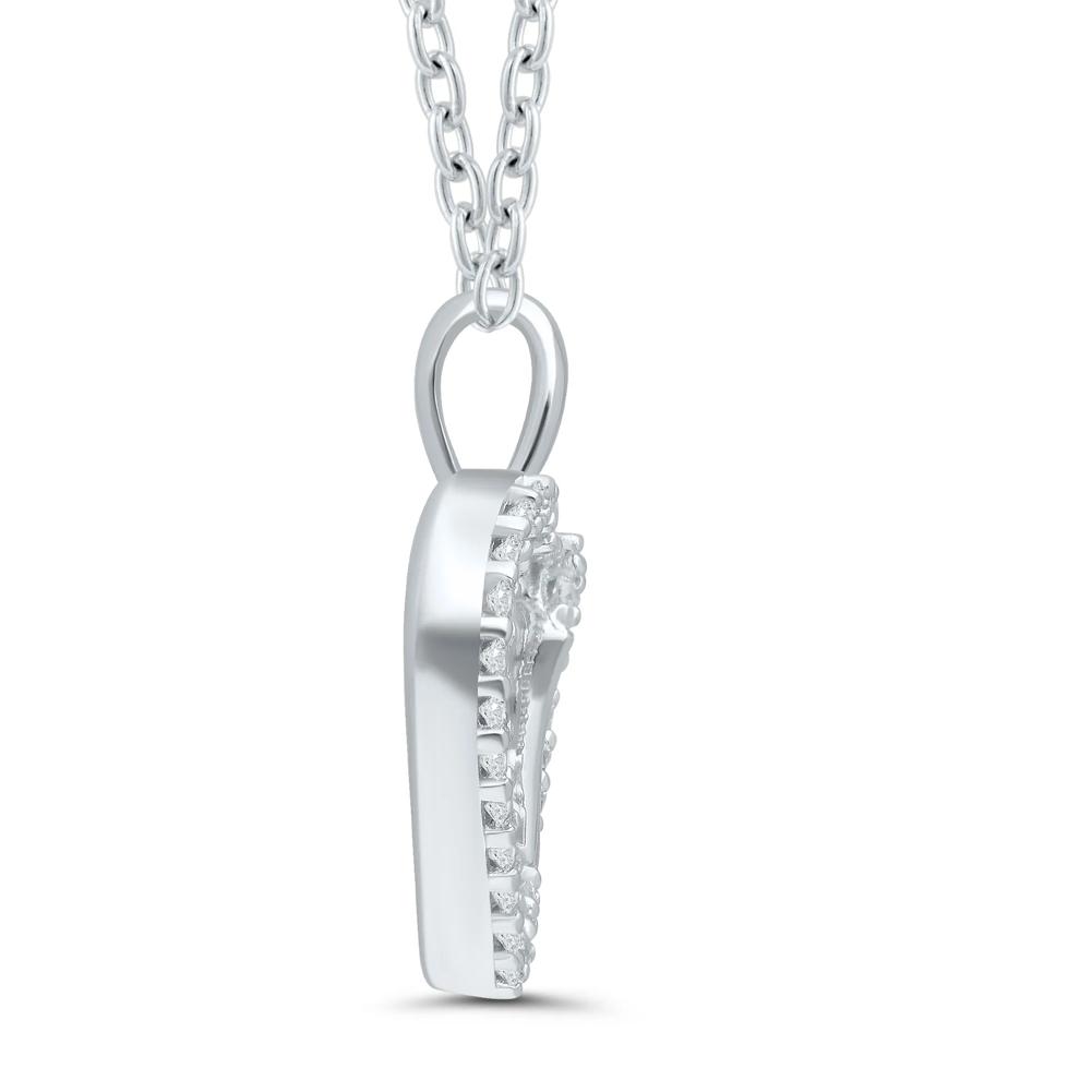 Diamond Interlocking Heart Pendant Necklace in Sterling Silver (1/10 ct. tw.) – Image 2 of 3