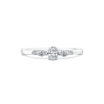 Lab Grown Diamond Oval Promise Ring in 10K White Gold (1/4 ct. tw.)