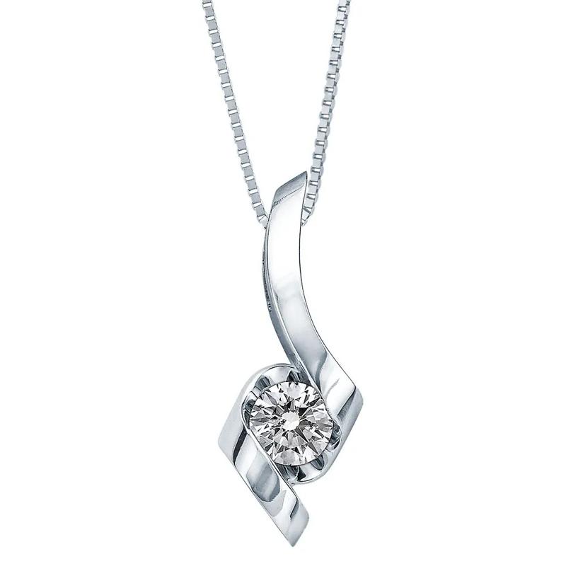 1/2 ct. tw. Diamond Pendant in 14K White Gold – Image 1 of 2