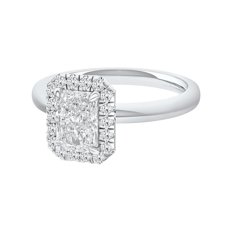 Diamond Radiant-Cut Halo Engagement Ring – Image 5 of 5