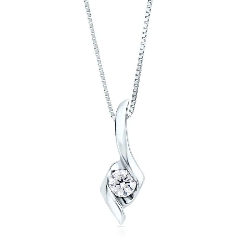 1/10 ct. tw. Diamond Pendant in 14K White Gold – Image 1 of 3