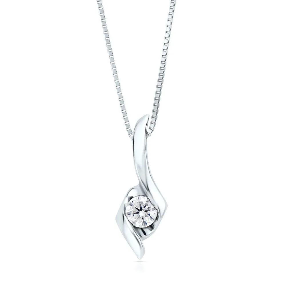 1/10 ct. tw. Diamond Pendant in 14K White Gold – Image 1 of 3