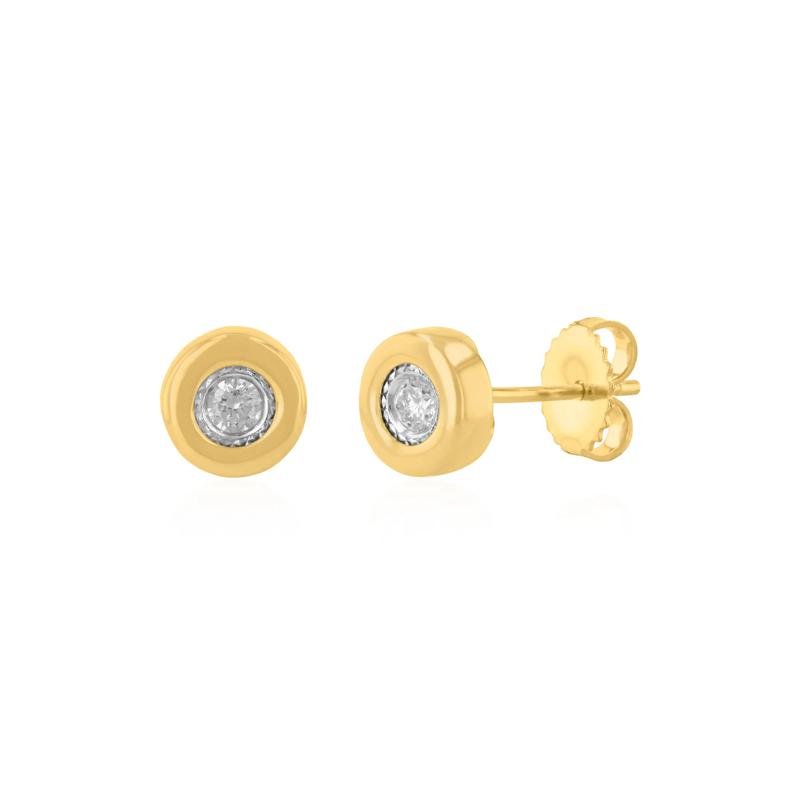 Men&#39;s Bezel-Set Diamond Earrings in Vermeil &#40;1/7 ct. tw.&#41; – Image 1 of 2