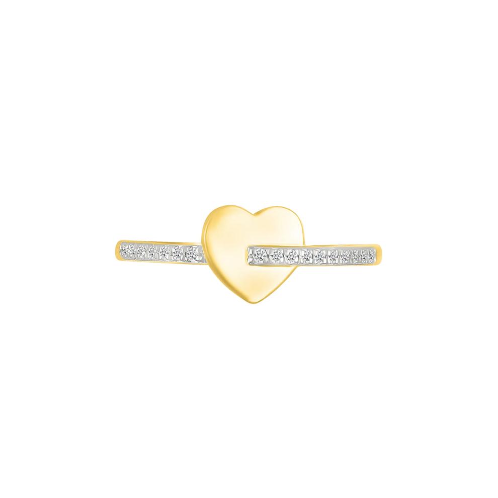 Diamond Heart Ring in 10K Yellow Gold (1/10 ct. tw.) – Image 4 of 5