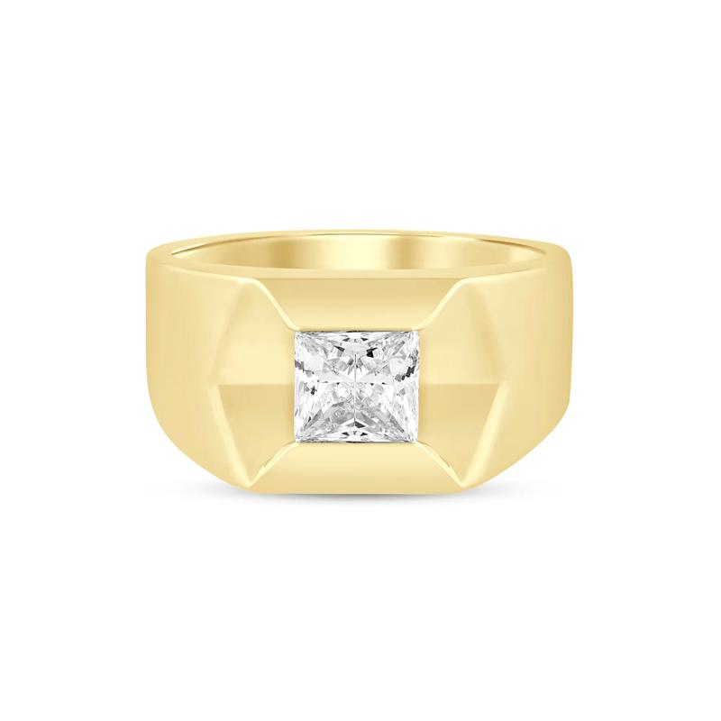 Men&#39;s Lab Grown Diamond Ring in 10K Yellow Gold &#40;1 1/2 ct. tw.&#41; – Image 1 of 3