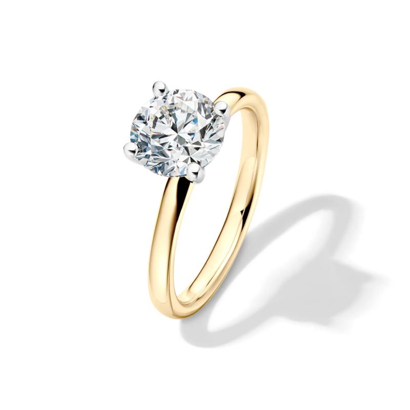 Diamond Round Brilliant Cut Solitaire Engagement Ring in 14K Yellow Gold (2 ct.) – Image 4 of 5