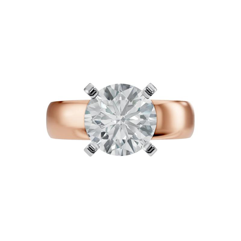 Solitaire Half-Round Semi-Mount Engagement Ring in 14K Rose Gold (Setting Only) – Image 1 of 8
