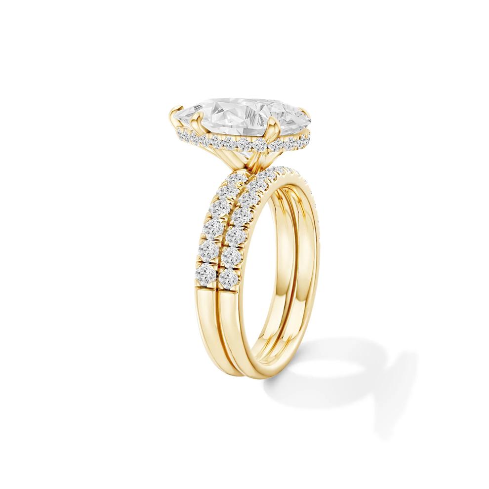 Lab Grown Diamond Pear-Shaped Bridal Set in 14K Yellow Gold (5 ct. tw.) – Image 3 of 6