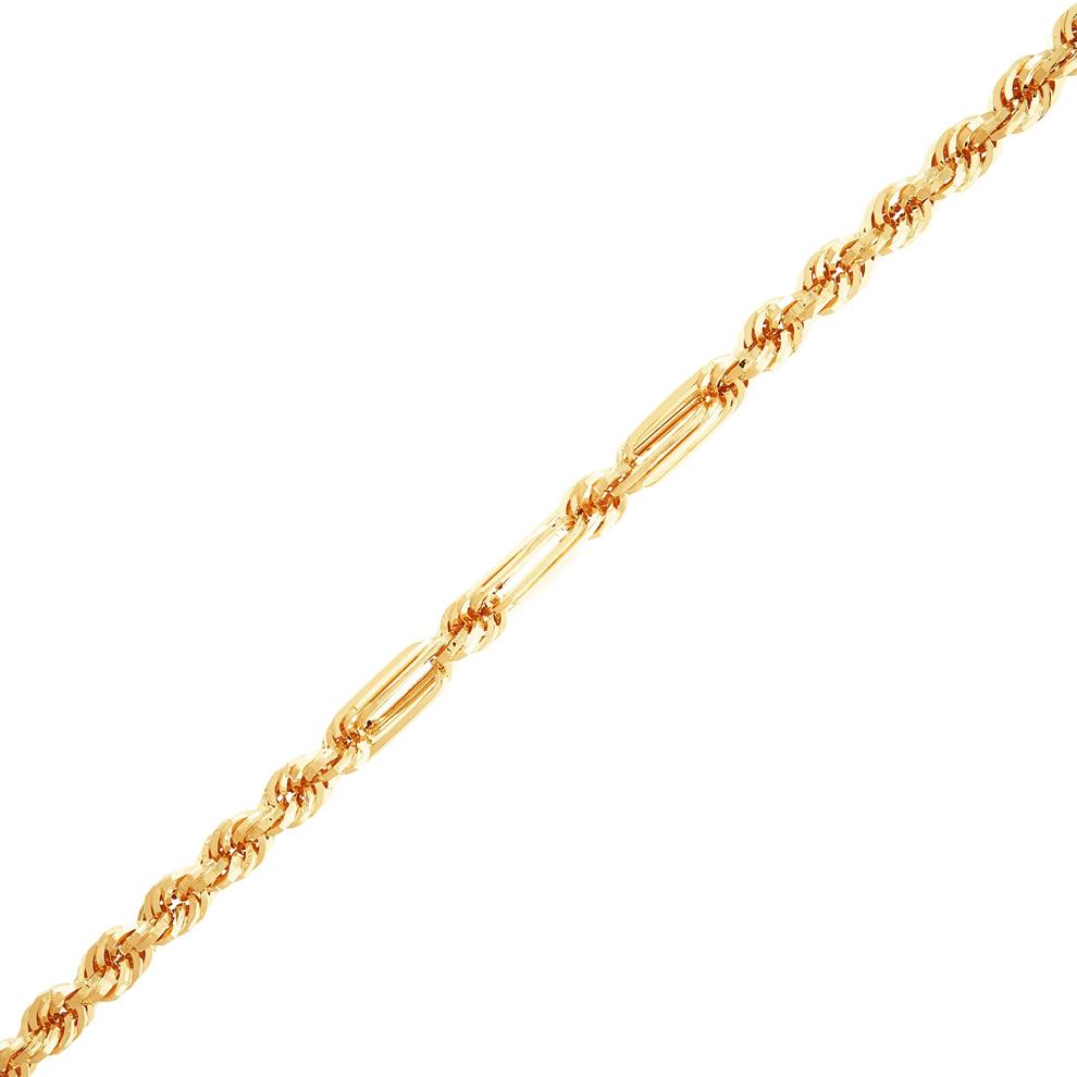 Hollow Baguette Milano Chain in 14K Yellow Gold, 4.2MM, 22&rdquo; – Image 2 of 3