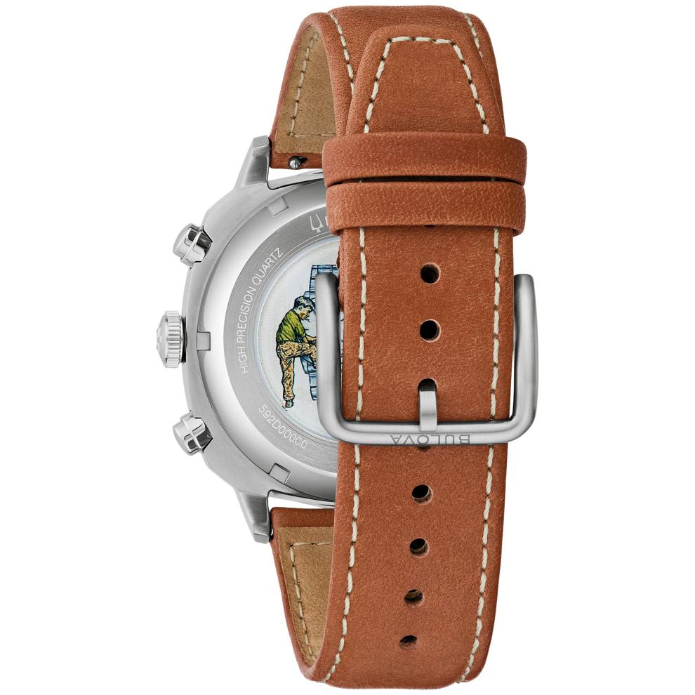 Men's US Military Veterans Watch With a Brown Leather Strap – Image 3 of 4