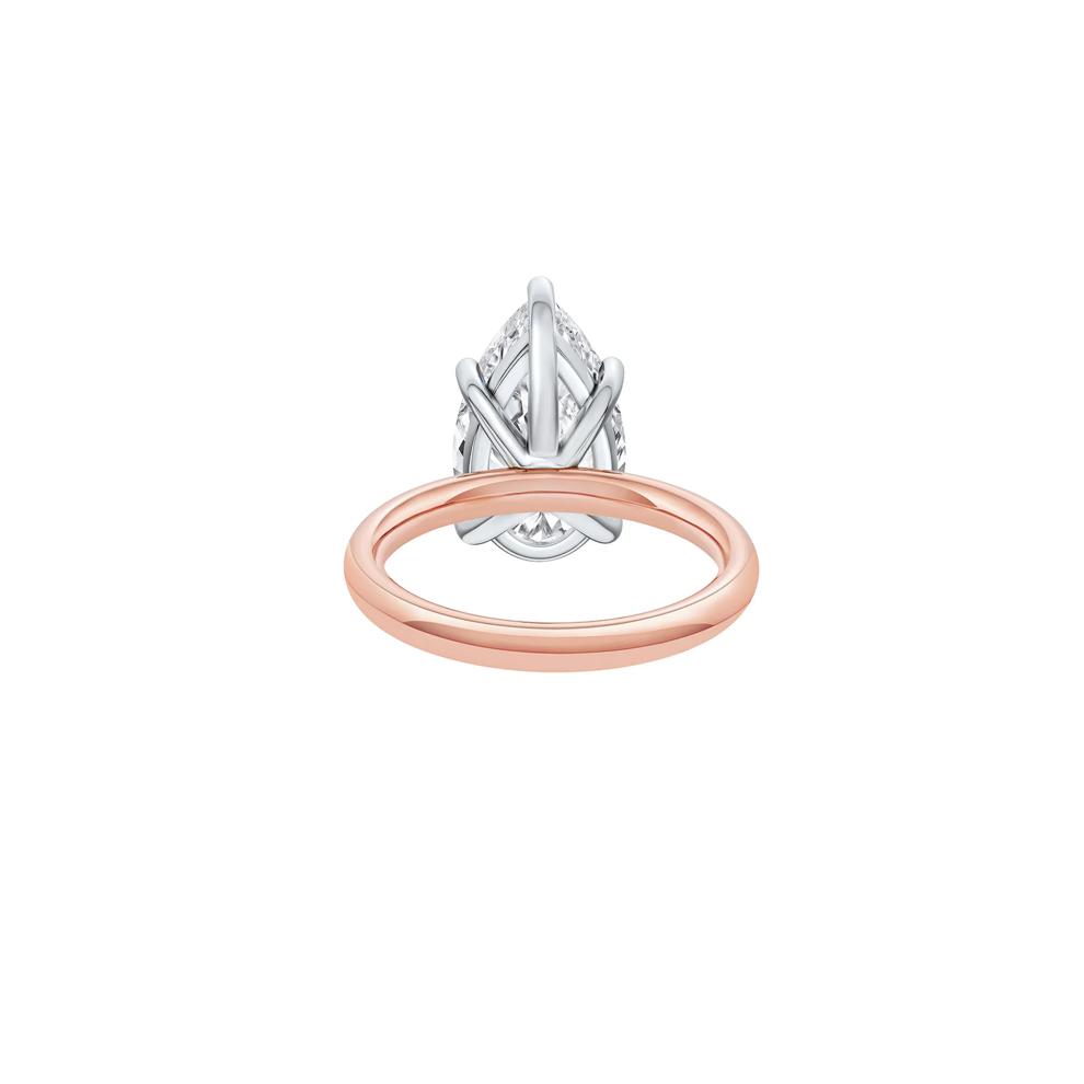 Lab Grown Diamond Pear-Shaped Solitaire Ring in 14K Rose &amp; White Gold (5 ct.) – Image 4 of 4