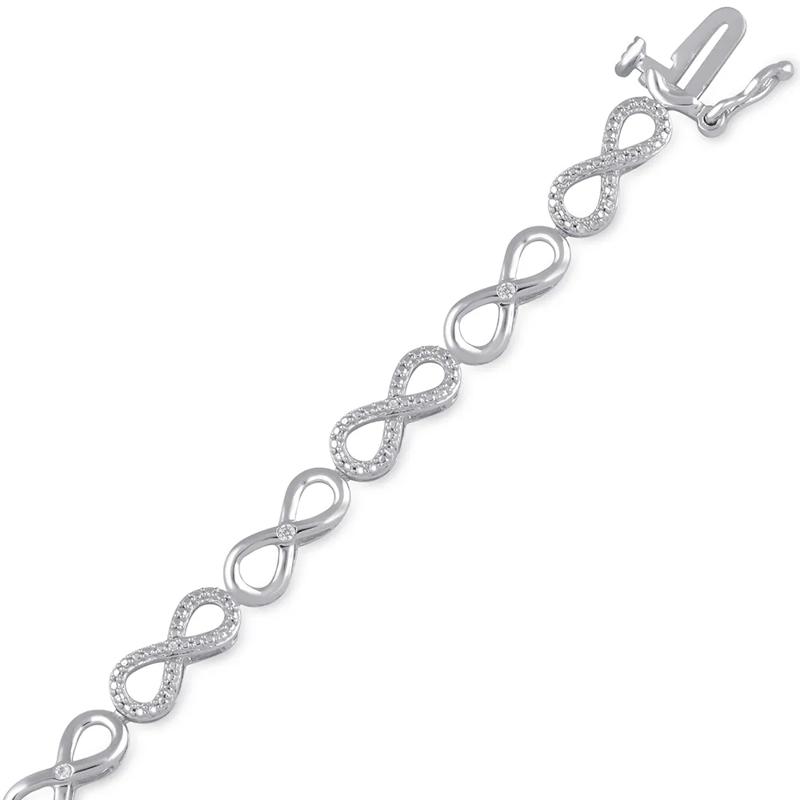Diamond Infinity Bracelet in Sterling Silver &#40;1/10 ct. tw.&#41; – Image 2 of 2