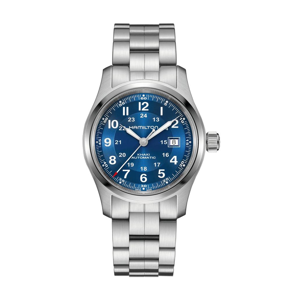 Men's Khaki Field Auto Watch with Stainless Steel Bracelet – Image 1 of 4
