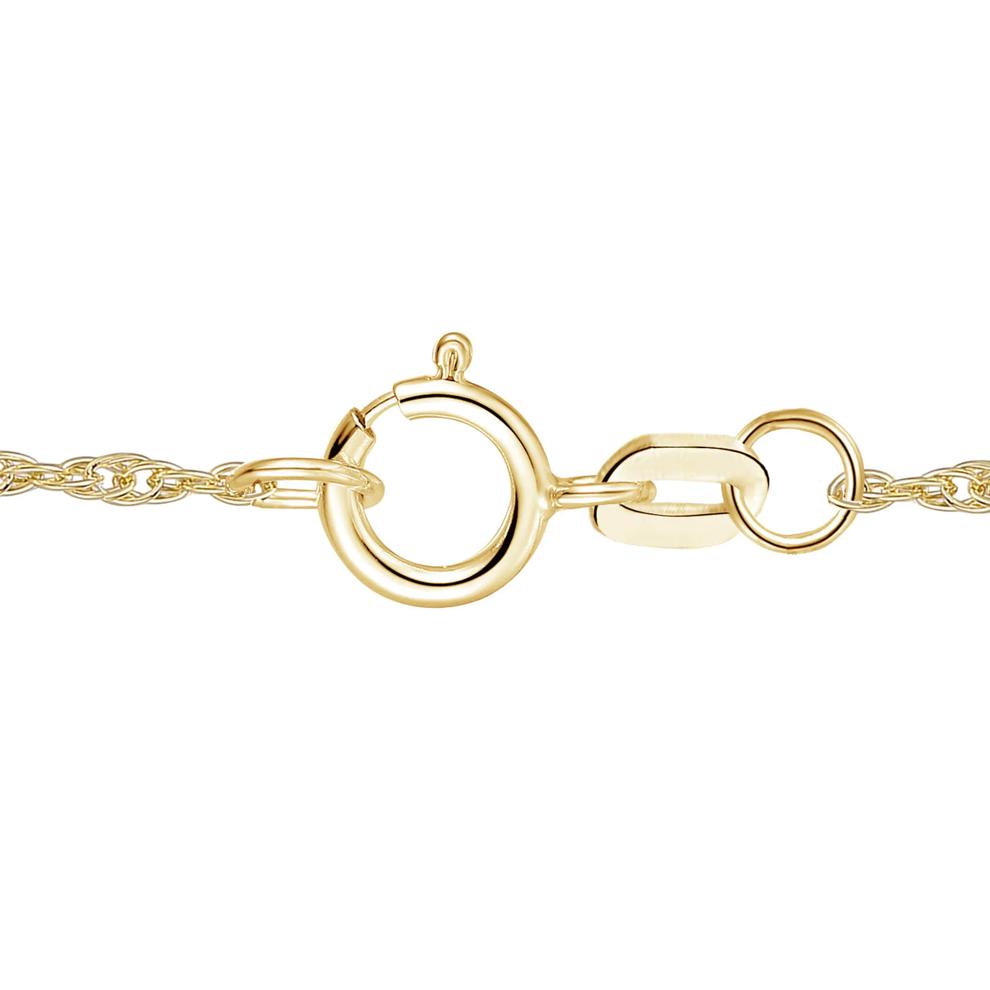 Emerald &amp; Diamond Halo Pendant Necklace in 10K Yellow Gold (1/8 ct. tw.) – Image 3 of 3