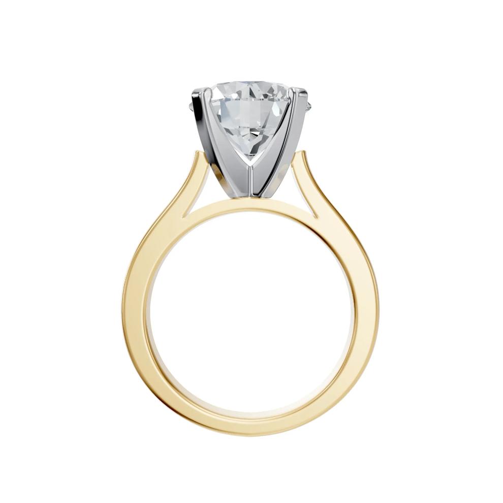 Solitaire Semi-Mount Engagement Ring in 14K Yellow Gold (Setting Only) – Image 3 of 8