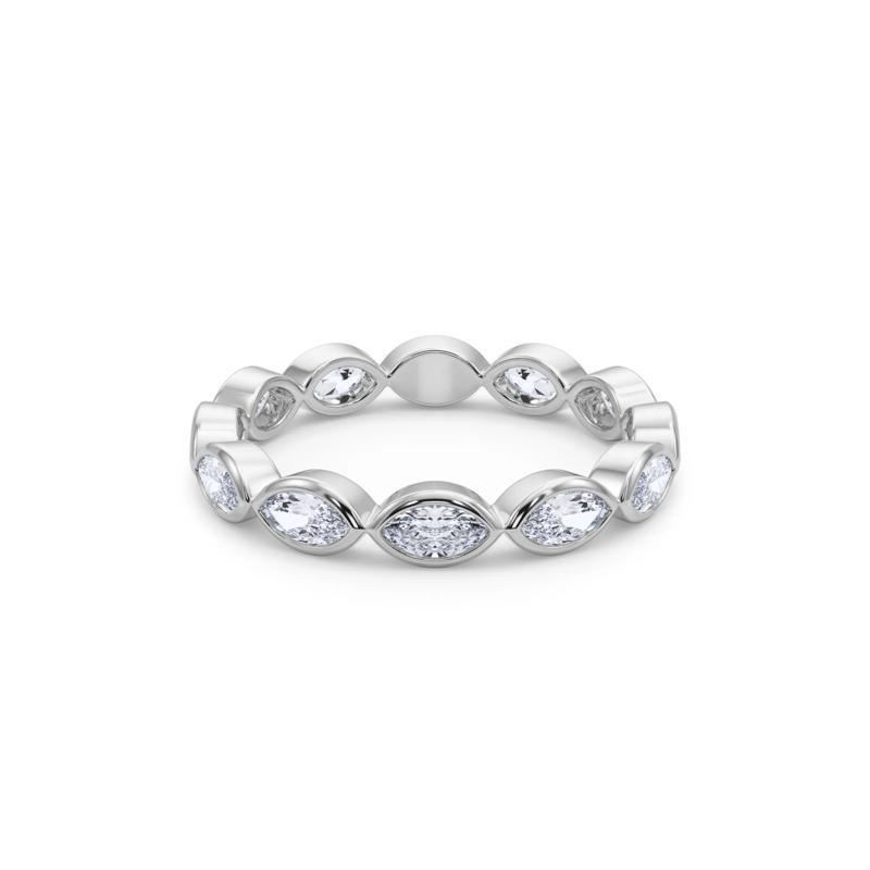 Diamond Marquise Bezel-Set True Eternity Band in 14K White Gold – Image 4 of 5