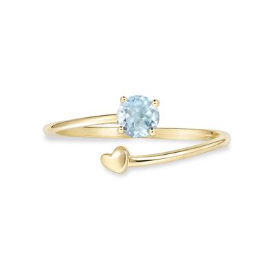 Aquamarine Twisted Ring in 10K Yellow Gold