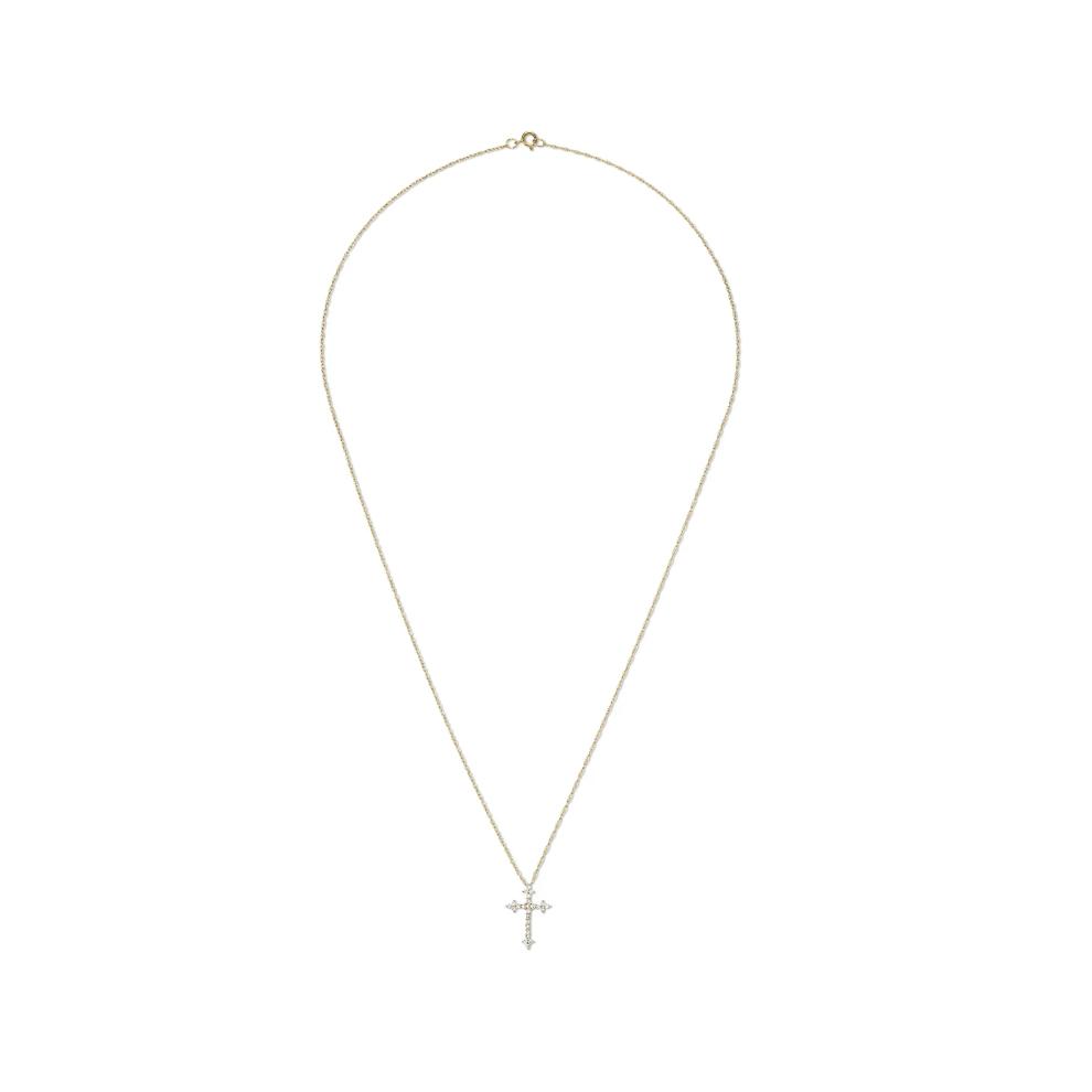 Diamond Cross Pendant in 10K Yellow Gold (1/7 ct. tw.) – Image 3 of 4