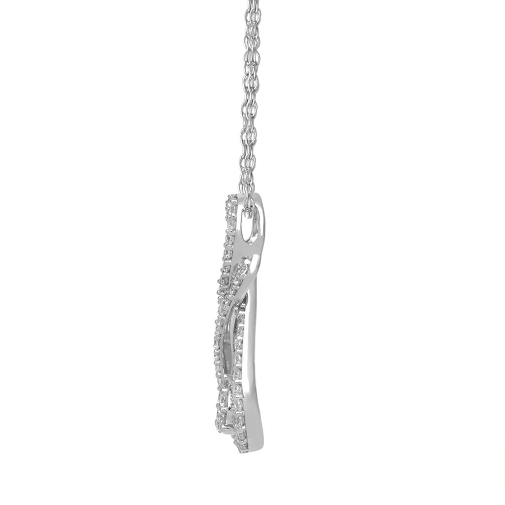 Diamond Drop Pendant in 10K White Gold (1/2 ct. tw.) – Image 2 of 3