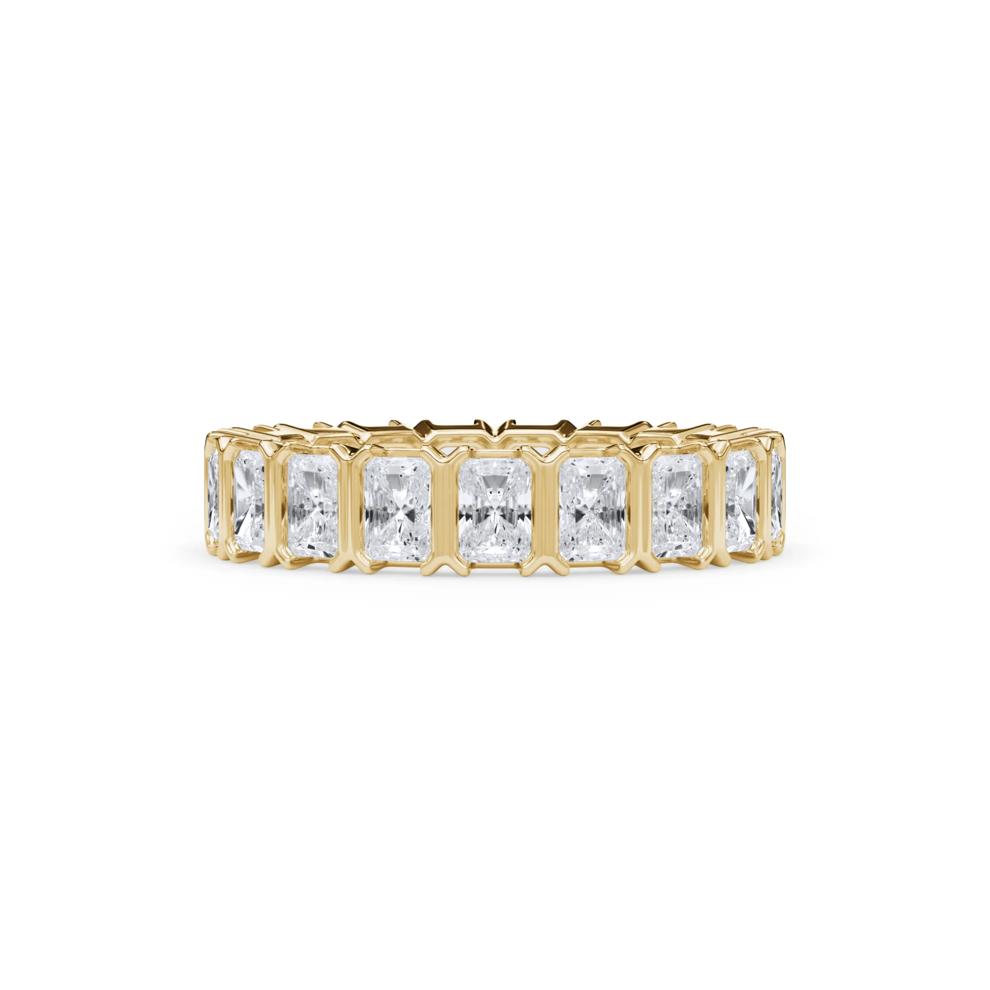 Lab Grown Diamond North-South Half Bezel Eternity Band in 14K Yellow Gold (3 ct. tw.) – Image 1 of 4