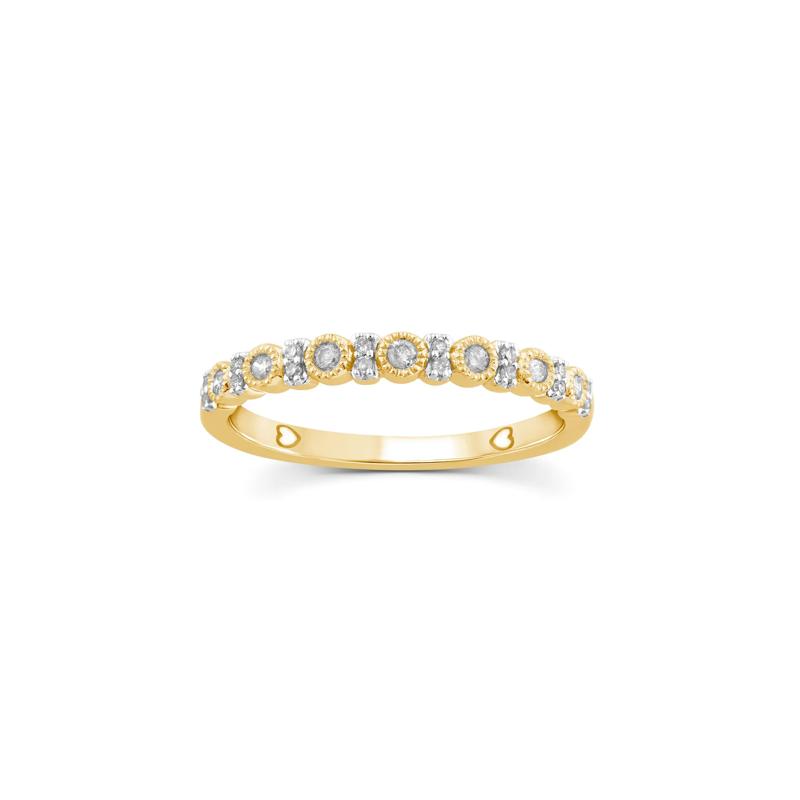 Diamond Stack Band in 10K Yellow Gold &#40;1/7 ct. tw.&#41; – Image 1 of 3