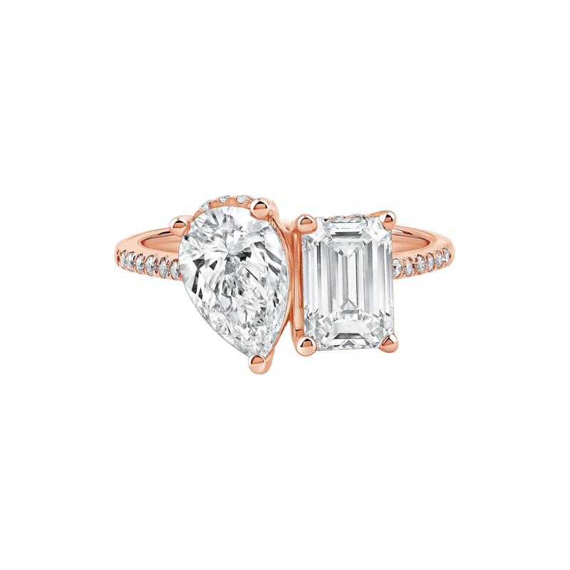 Gianna Lab Grown Diamond Toi et Moi Engagement Ring in 14K Rose Gold &#40;3 1/4 ct. tw.&#41; – Image 1 of 4