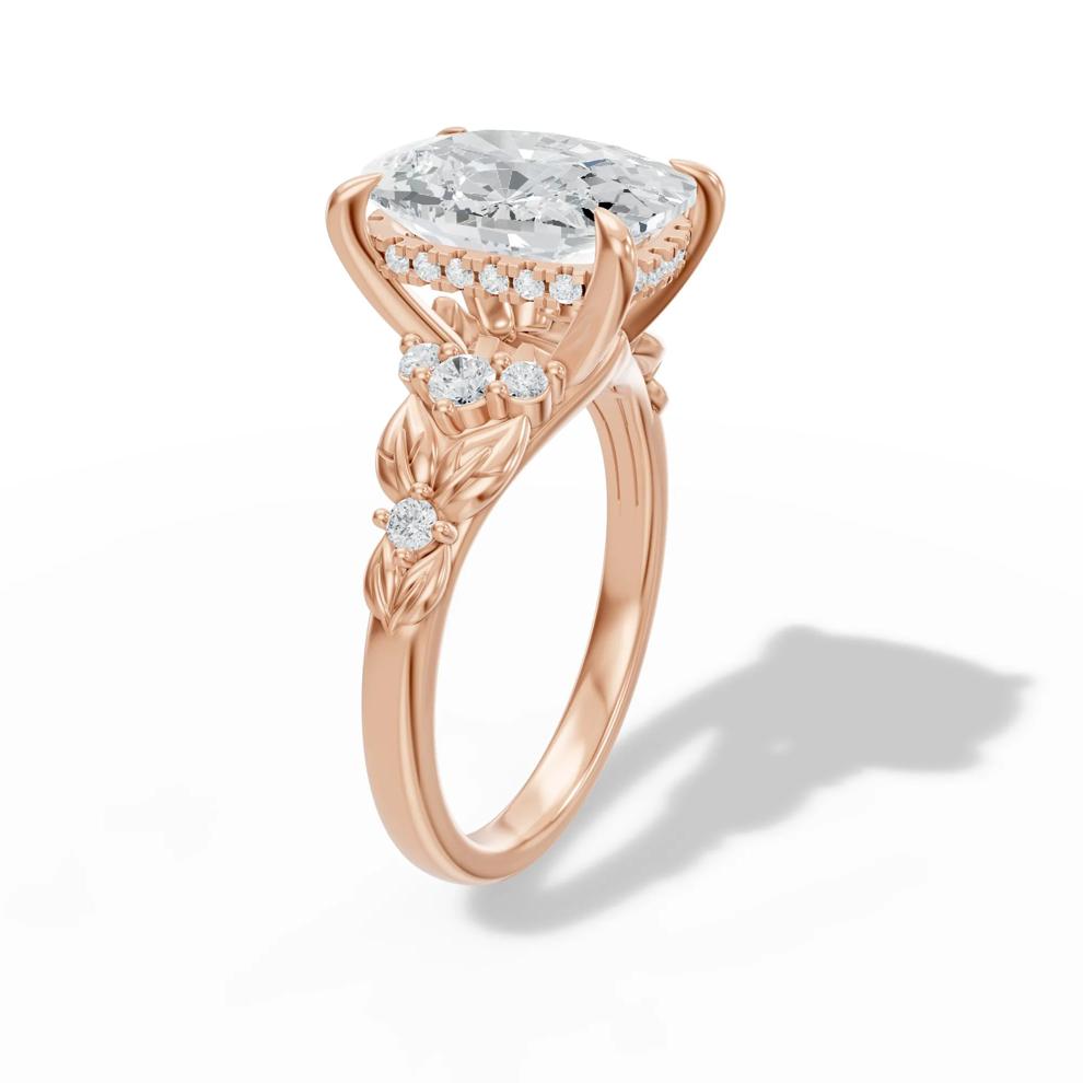 Lab Grown Diamond Elongated Cushion Center Engagement Ring in 14K Rose Gold (4 1/3 ct. tw.) – Image 3 of 4