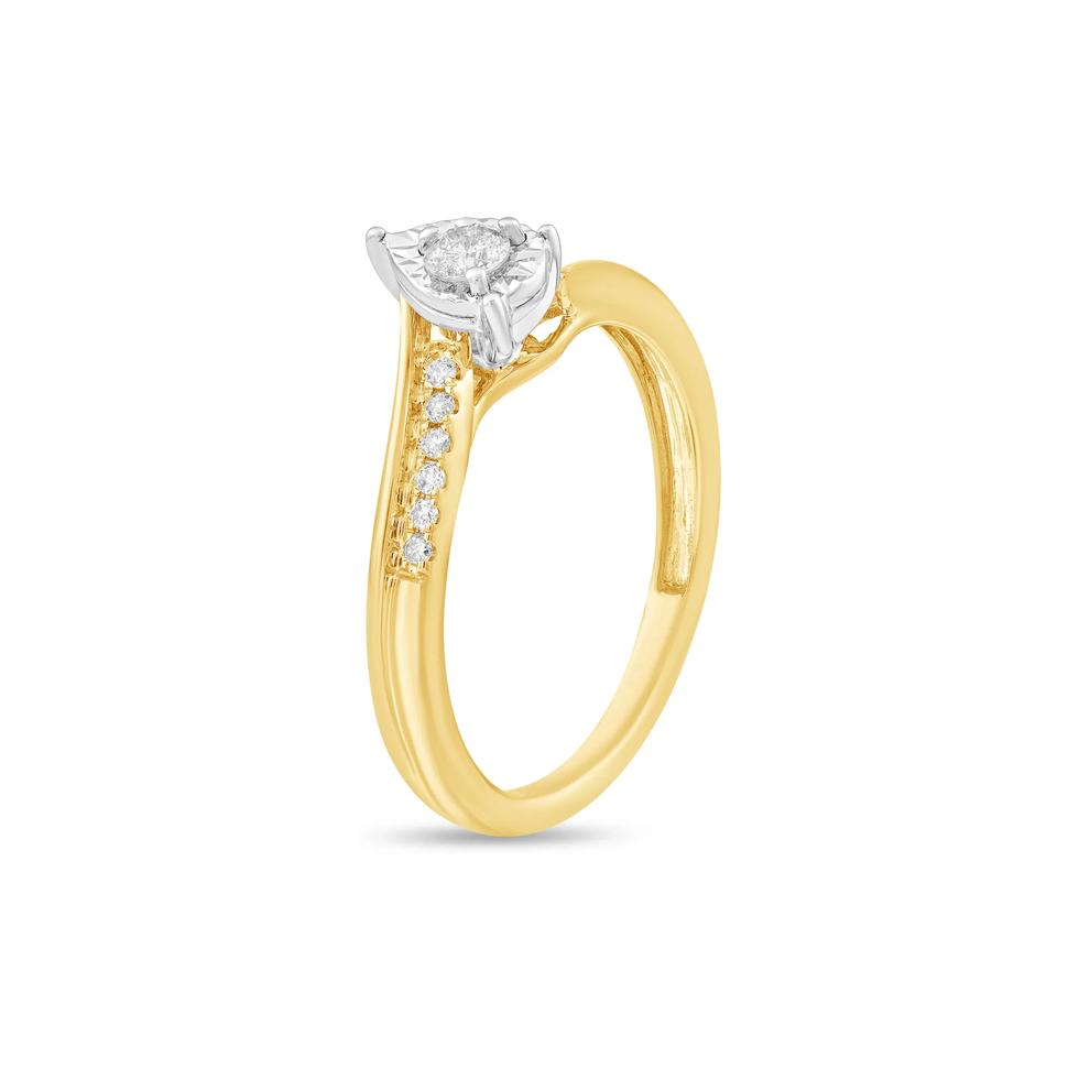 Diamond Pear-Shaped Illusion Promise Ring in 10K Yellow Gold (1/5 ct. tw.) – Image 4 of 4