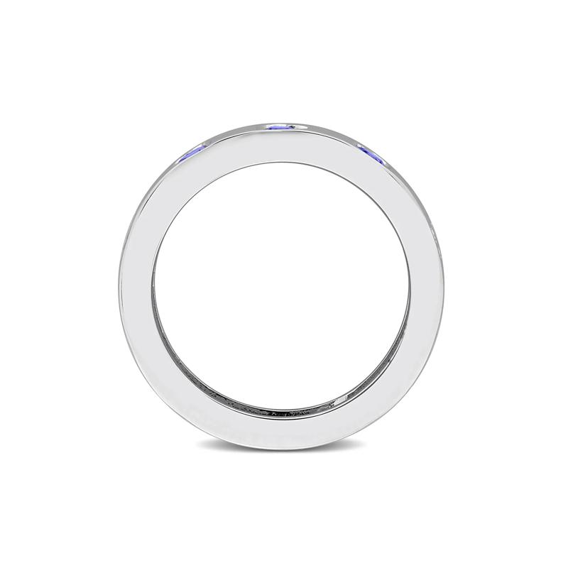 Heart-Shaped Lab-Created Blue Sapphire Eternity Band in Sterling Silver – Image 2 of 6