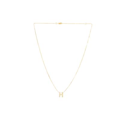 "H" Initial Necklace in 14K Yellow Gold