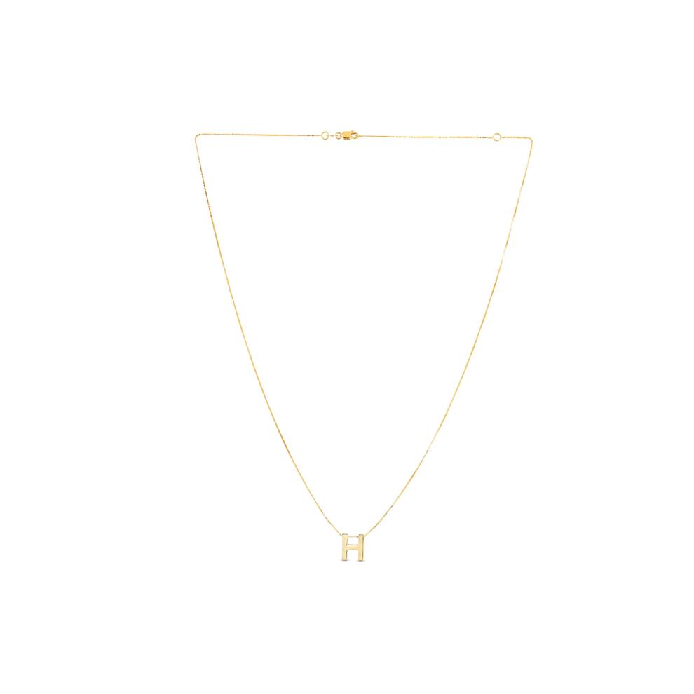 "H" Initial Necklace in 14K Yellow Gold – Image 1 of 2