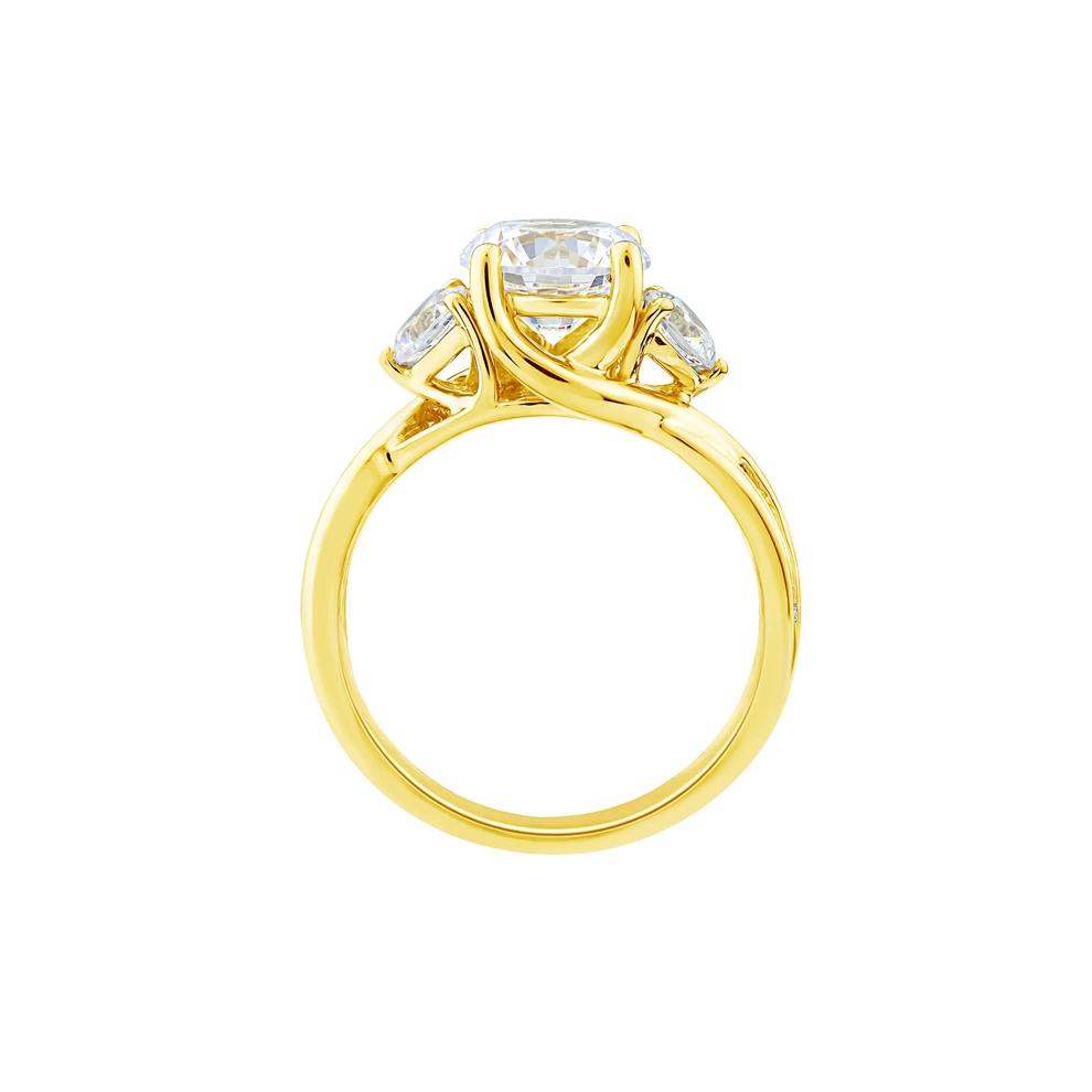 Lab Grown Diamond Three-Stone Engagement Ring in 10K Yellow Gold (2 3/4 ct. tw.) – Image 2 of 3