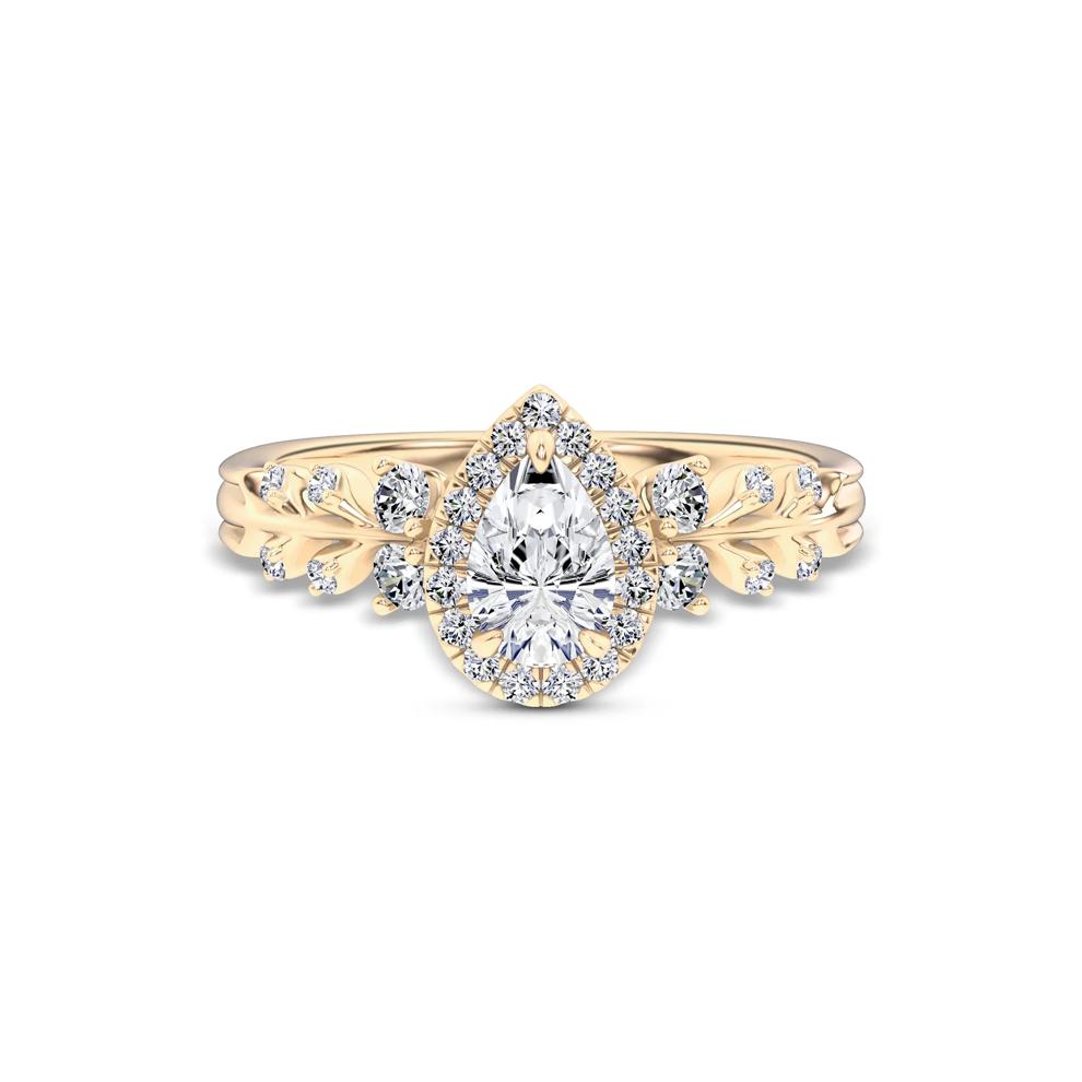 Diamond Pear-Shaped Halo Engagement Ring in 14K Yellow Gold (3/4 ct. tw.) – Image 1 of 4
