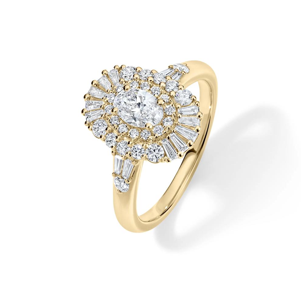 Diamond Oval Halo Engagement Ring in 14K Yellow Gold (1 ct. tw.) – Image 4 of 4