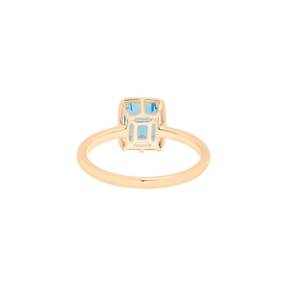 Faux-Bezel Blue Topaz Ring in 10K Yellow Gold – Image 4 of 5