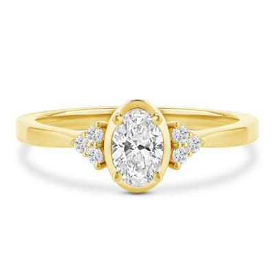 Diamond Oval Engagement Ring in 14K Yellow Gold (5/8 ct. tw.)