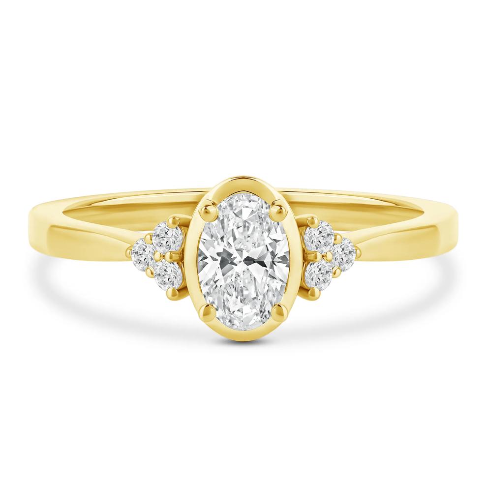 Diamond Oval Engagement Ring in 14K Yellow Gold (5/8 ct. tw.) – Image 1 of 4