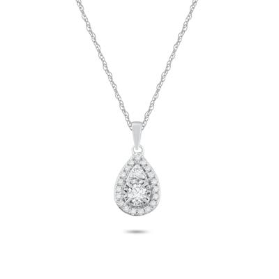 Diamond Pear-Shaped Illusion Pendant in 10K White Gold (1/4 ct. tw.)