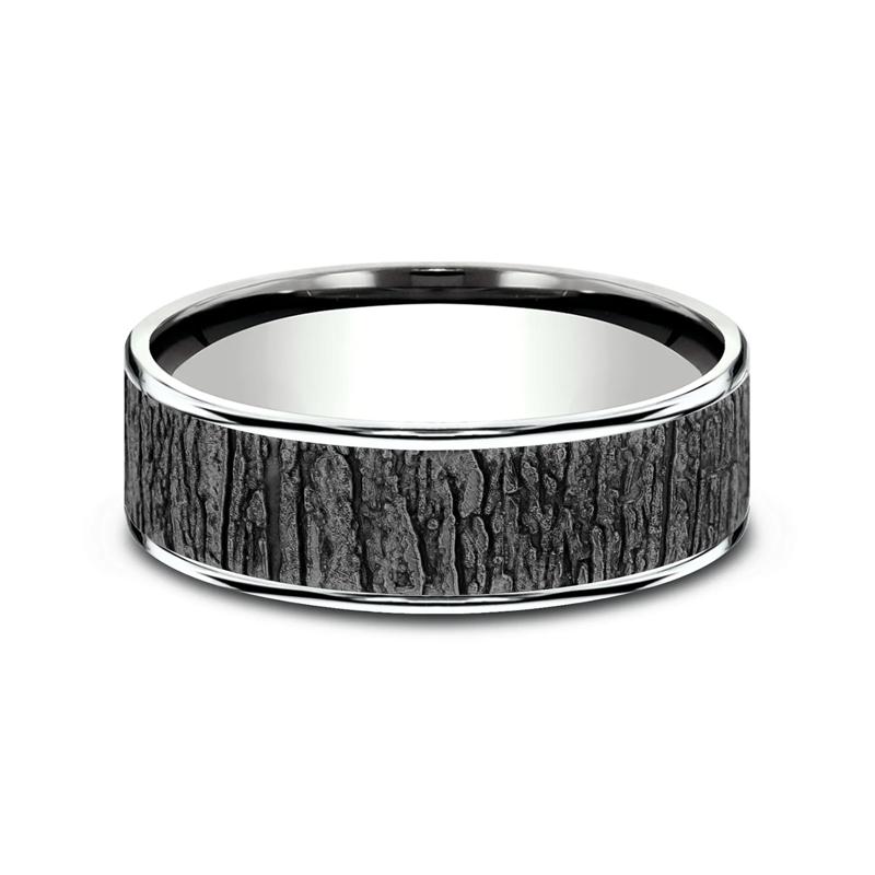 Men&rsquo;s Hazel Bark Wedding Band in Tantalum – Image 1 of 3
