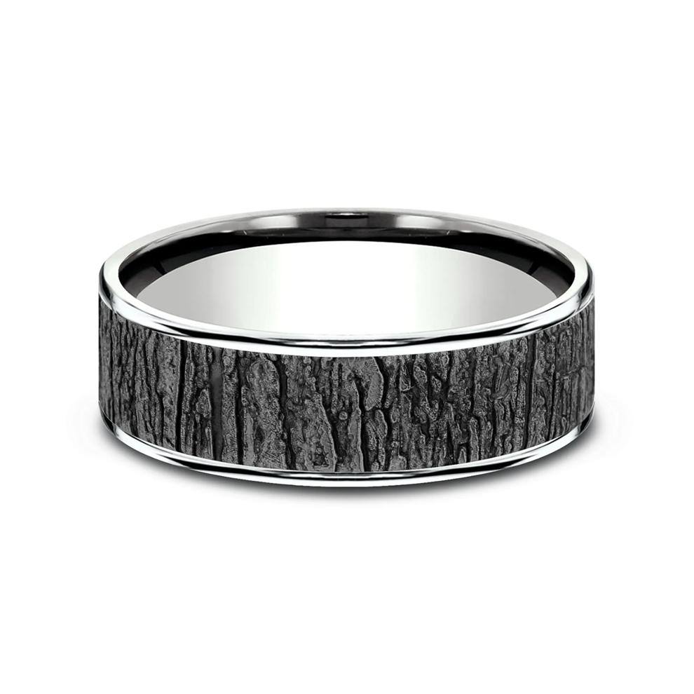 Men&rsquo;s Hazel Bark Wedding Band in Tantalum – Image 1 of 3