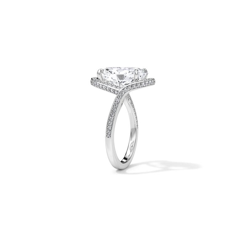 Lab Grown Diamond Oval Halo Engagement Ring in Platinum &#40;5 5/8 ct. tw.&#41; – Image 3 of 4