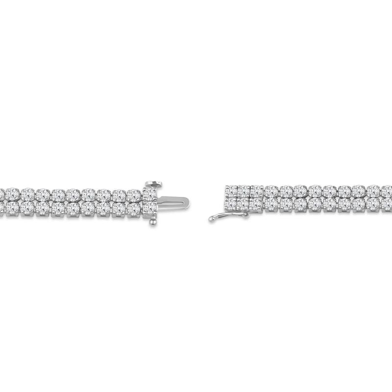 Lab Grown Diamond Double Row Tennis Bracelet in 14K White Gold &#40;10 ct. tw.&#41; – Image 3 of 3