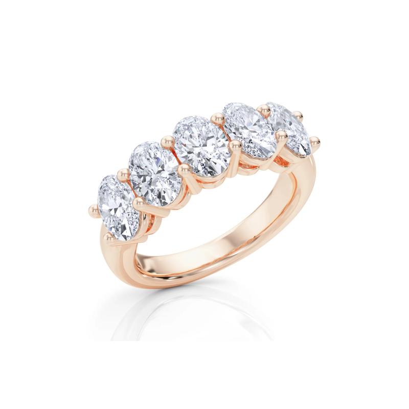Lab Grown Diamond Five-Stone Anniversary Band in 14K Rose Gold (3 ct. tw.) – Image 5 of 5