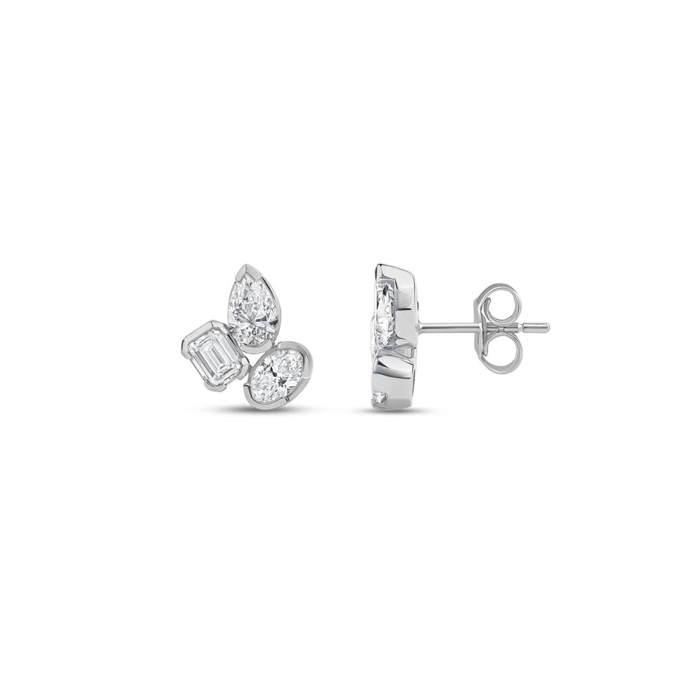 Lab Grown Diamond Multi-Shape Earrings in 14K White Gold (1 1/2 ct. tw.) – Image 3 of 3