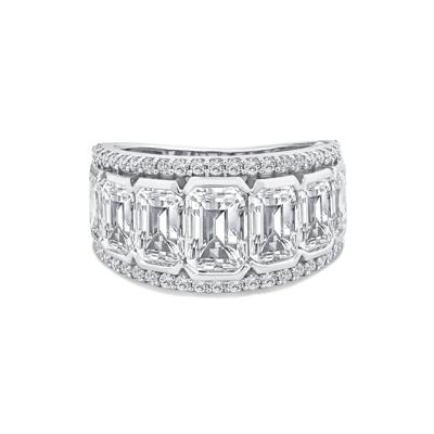 Lab Grown Diamond Emerald-Cut Center Anniversary Band in 14K White Gold (7 ct. tw.)