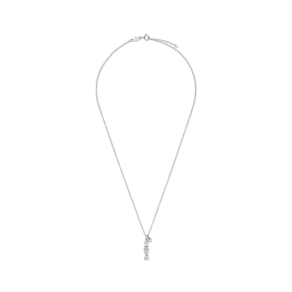 Lab Grown Diamond Accent Hope Pendant in Sterling Silver &amp; 10K Rose Gold – Image 3 of 5
