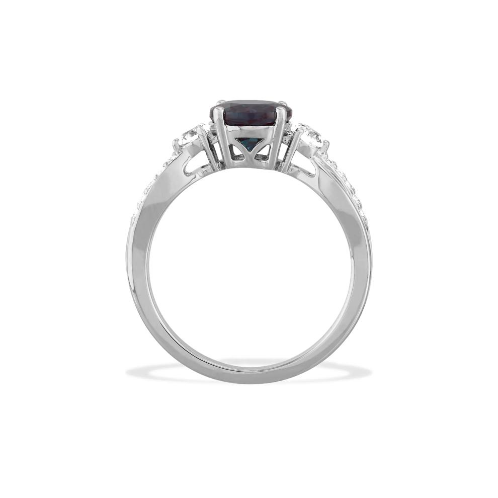 Lab Created Alexandrite &amp; White Sapphire Ring in Sterling Silver – Image 3 of 9