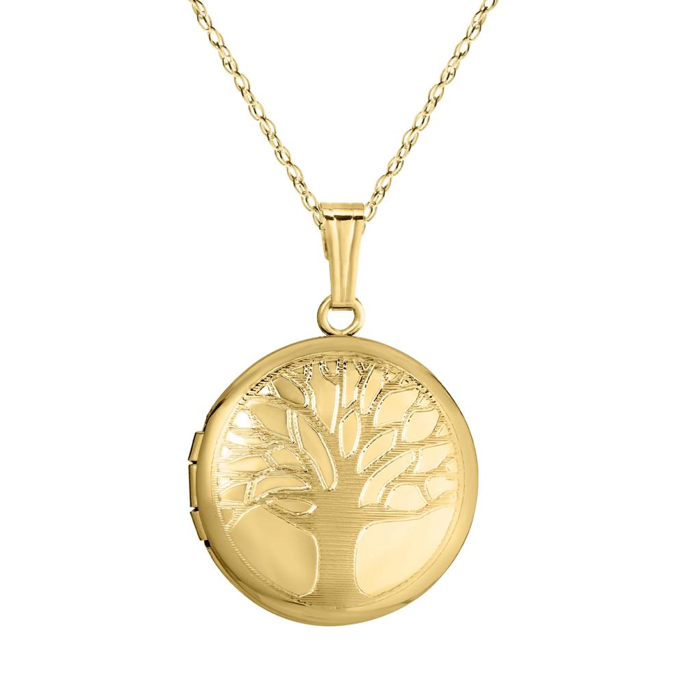 Tree of Life Locket Necklace in 14K Yellow Gold, 18" – Image 1 of 4