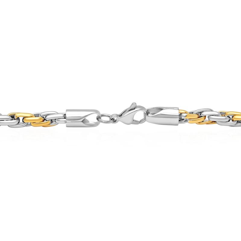 High-Polished Rope Chain in Two-Tone Ion Plated Stainless Steel, 5MM, 24&quot; – Image 3 of 3