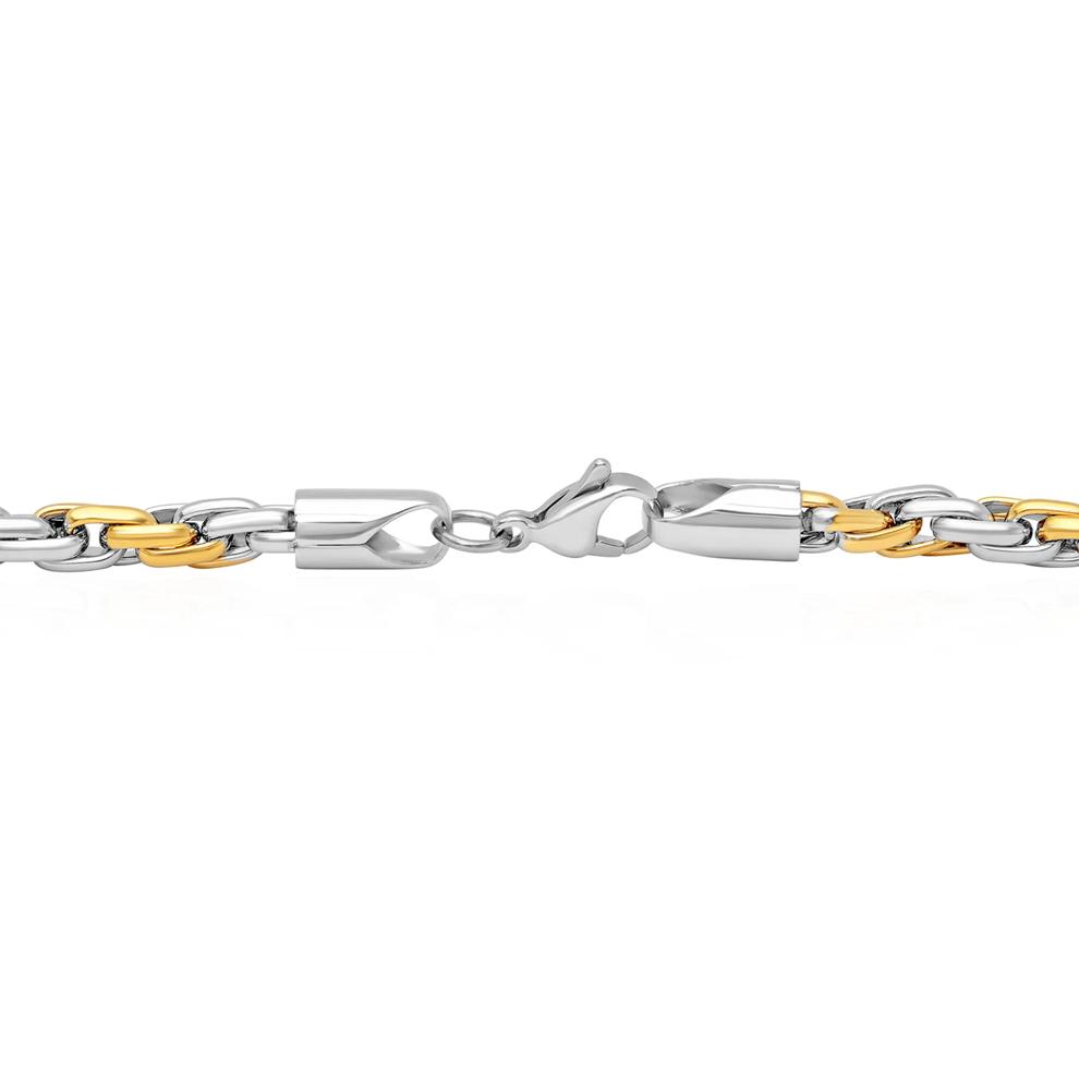 High-Polished Rope Chain in Two-Tone Ion Plated Stainless Steel, 5MM, 24" – Image 3 of 3
